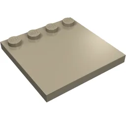 Plate Special 4 x 4, Studs on One Edge Plain] / Dark Tan