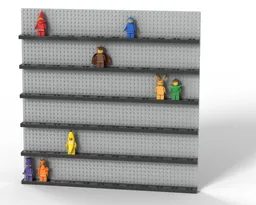 72 Minifigure Modular Wall Display - Brick Built Shelves