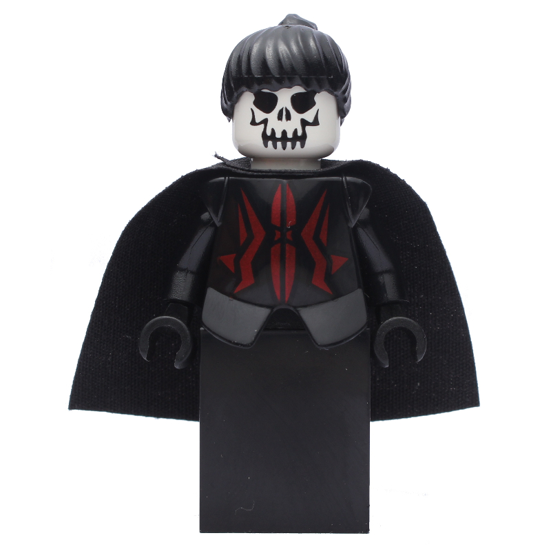 Lego Queen, Skull Head, Black Dress, Black Cape, Black Hair