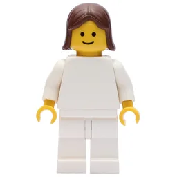Woman, Plain White, Brown Hair
