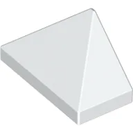 Brick Sloped 45° 2 x 1 Triple with Ovoid Bottom Pin / White
