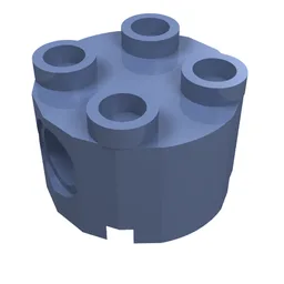 Brick Round 2 x 2, Pin Holes / Sand Blue