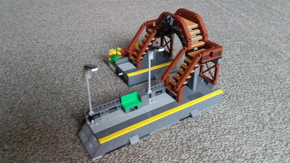Lego Rail foot Bridge and short platform