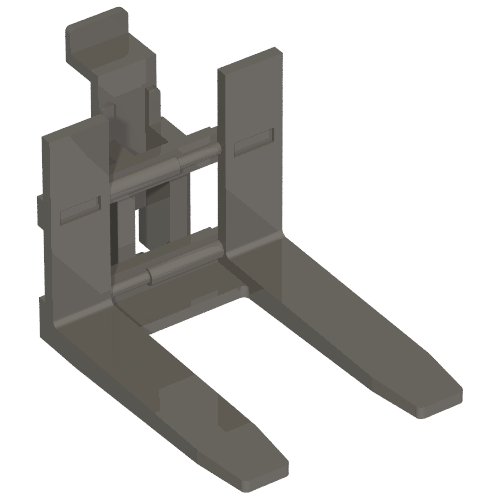 Lego Forklift Forks Wide Reinforced [without Rubber Belt Holder] / Dark Bluish Gray