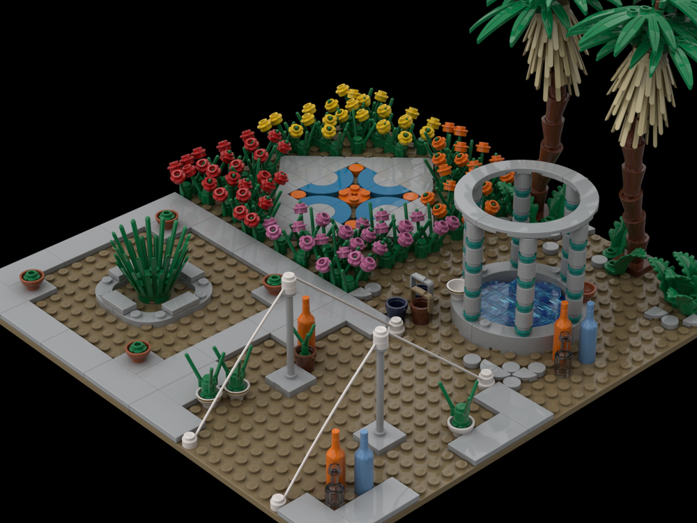 Lego Old fountain and gardens