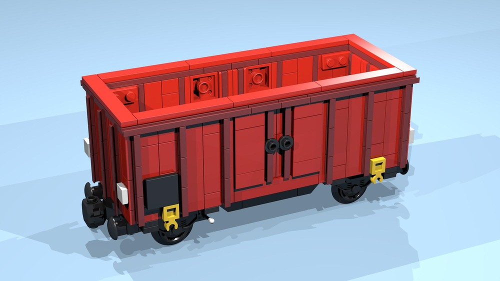 Lego 4-Wheel Open Wagon (9 studs wide, SNOT, red)