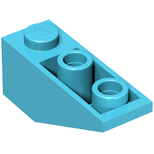 Lego Brick Sloped Inverted 34° 3 x 1 with Internal Stopper / Maersk Blue