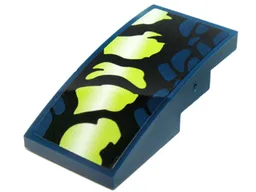 Slope, Curved 4 x 2 with Yellowish Green and Black Scales Pattern Model Right Side (Sticker) - Set 70736