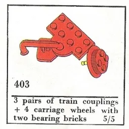 Train Couplers and Wheels (The Building Toy)