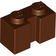 Brick Special 1 x 2 with Groove / Reddish Brown