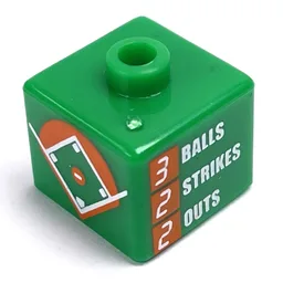 Pen Bead, Square with Baseball Diamond, Score Board Print / Green