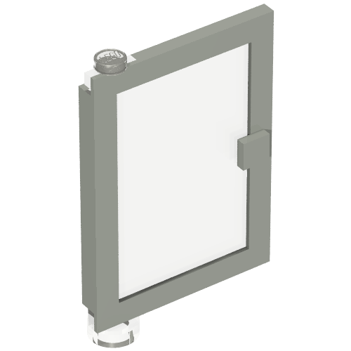 Lego Door 1 x 4 x 5 Left with Trans-Clear Glass / Light Gray
