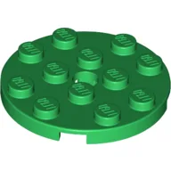 Plate Round 4 x 4 with Pin Hole / Green