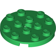 Lego Plate Round 4 x 4 with Pin Hole / Green