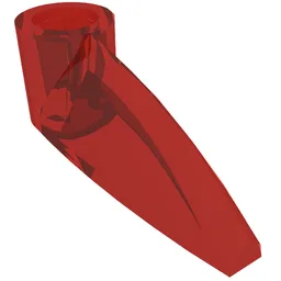Technic Tooth 1 x 3 with Axle Hole [Hollow Underside] / Trans-Red