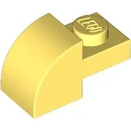 Brick Curved 1 x 2 x 1 with Curved Top / Bright Light Yellow