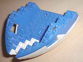 Lego Boat, Hull Small Bow 12 x 12 x 5 1/3 with Blue Top (6050 / 6051)