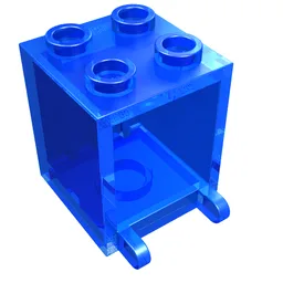 Box 2 x 2 x 2 [Hollow Studs] / Trans-Dark Blue