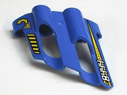 Technic, Panel Fairing # 1 Large Short, Large Holes, Side A with White '8444' and Yellow Arrow Pattern (Stickers) - Set 8444