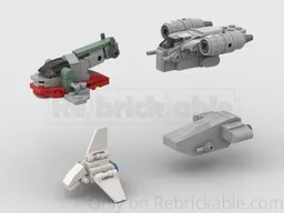 Slave 1, Razor Crest, Imperial Lambda Class Shuttle, Imperial Dropship (Microsize)