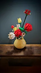 Brickebana: Tulips, Roses and Chrysanthemum