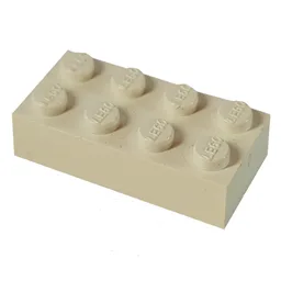 Modulex Brick 2 x 4 with LEGO on Studs / Modulex White