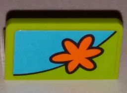 Panel 1 x 2 x 1 with Orange Flower Pattern Model Left Side (Sticker) - Set 75901