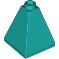Lego Brick Sloped 75° 2 x 2 x 2 Quadruple Convex / Dark Turquoise