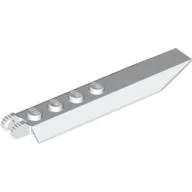 Hinge Plate 1 x 8 Locking with Angled Side Extensions, Rounded Plate Underside, 9 Teeth / White