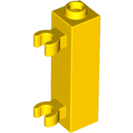 Lego Brick Special 1 x 1 x 3 with 2 Clips Vertical [Hollow Stud, Open O Clips] / Yellow