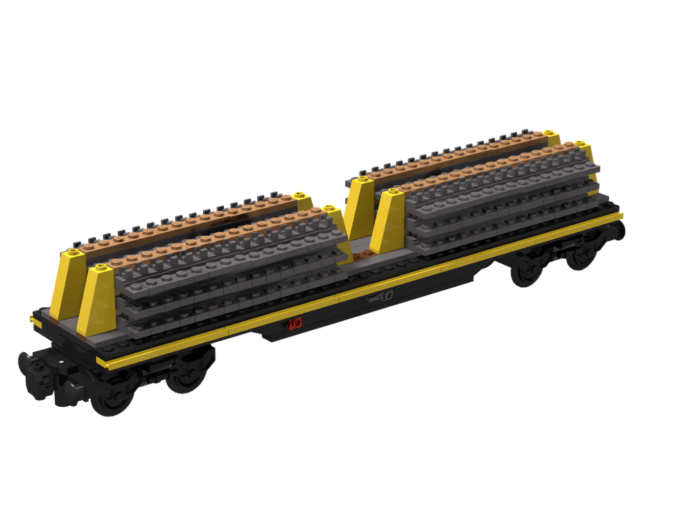 Lego Schwellentransportwaggon (beladen) / Sleeper Transport Wagon (loaded)