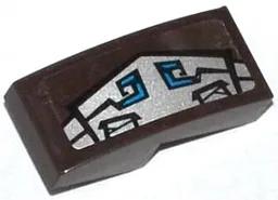 Slope, Curved 2 x 1 x 2/3 with Blue and Silver Gorilla Armor Pattern Model Right Side (Sticker) - Set 70125