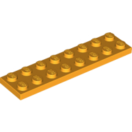 Lego Plate 2 x 8 / Bright Light Orange