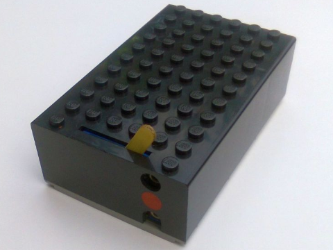 Lego Battery Box, 4.5V 7 x 11 x 3 Type 1 with Red Dot print [Complete Assembly]