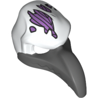 Lego Mask Bird (Vulture) with Dark Bluish Gray Beak and Purple Head Patches Print / White