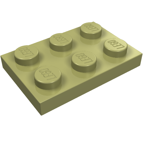 Lego Plate 2 x 3 / Olive Green
