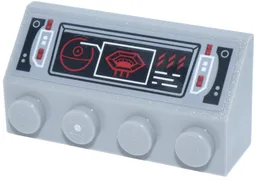 Slope 45 2 x 4 with Black and White Control Panel, Red Buttons, Death Star and Thermal Exhaust Port Pattern (Sticker) - Set 75419