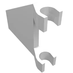 Flag 2 x 2 Trapezoid with Flat Area between Clips / White