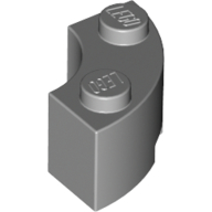 Lego Brick Round Corner 2 x 2 Macaroni with Stud Notch / Light Bluish Gray
