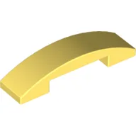Brick Curved 4 x 1 Double, No Studs / Bright Light Yellow