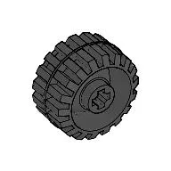 Wheel Small Wide Hard Plastic with Axle hole, Tread / Black