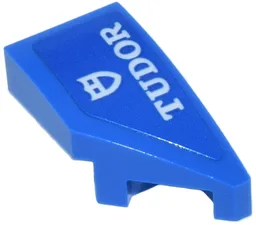 Wedge 2 x 1 x 2/3 Right with White 'TUDOR' and Shield Logo Pattern (Sticker) - Set 77246