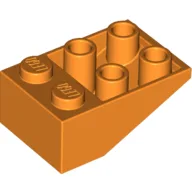 Brick Sloped Inverted 33° 3 x 2, No Connections between Studs, Ovoid Bottom Pin / Orange
