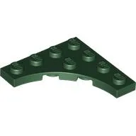 Plate Special 4 x 4 with 3 x 3 Quarter Round Cutout / Dark Green