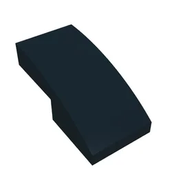 Brick Curved 2 x 1 No Studs [1/2 Bow] / Black