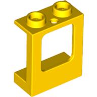 Lego Window 1 x 2 x 2 Plane, Hollow Studs, Single Hole Top and Bottom for Glass / Yellow