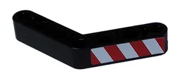 Technic, Liftarm, Modified Bent Thick 1 x 7 (4 - 4) with Red and White Danger Stripes Pattern Model Left Side (Sticker) - Set 8292