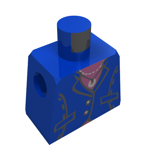 Lego Minifig Torso with Jacket, Pink Shirt, Ring on Necklace Print