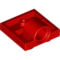 Plate Special 2 x 2 with 1 Pin Hole [Complete Underside Rib] / Red