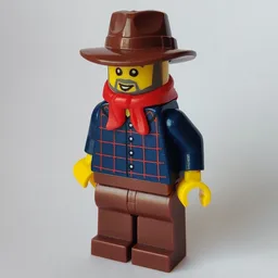 Dark Blue Torso, Reddish Brown Legs, Reddish Brown Hat